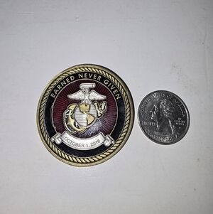 USMC "The Crucible" Earned Never Given Engravable Challenge Coin